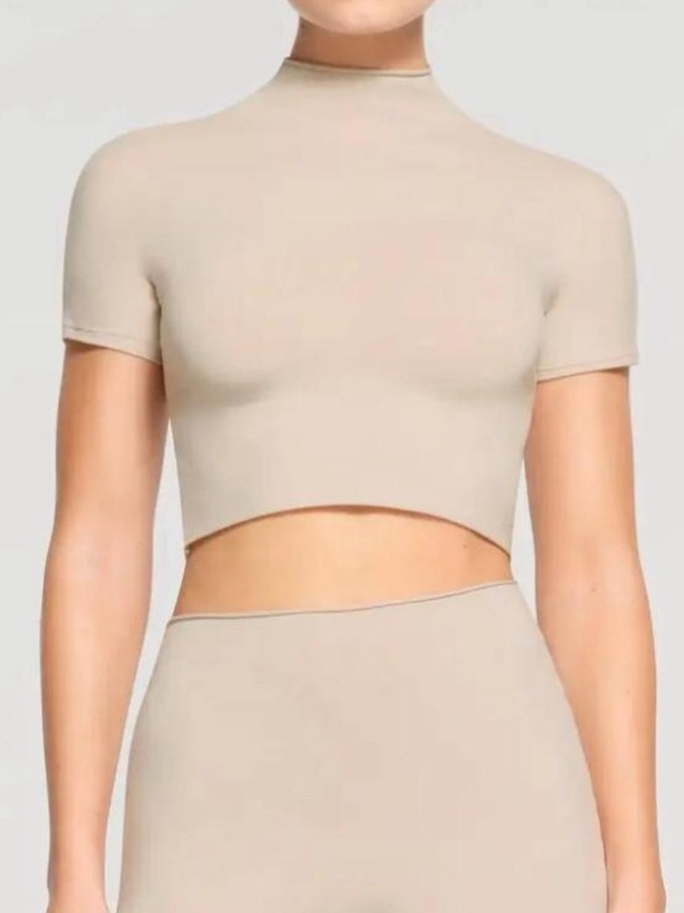 SKIMS raw edge intimates skirt/top set in color stone BNWT
